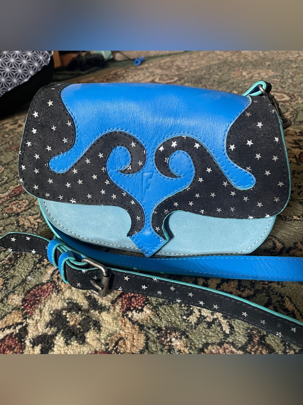 John Fluevog Blue and Silver Star Wallet and Bag Set - Picture 9 of 16